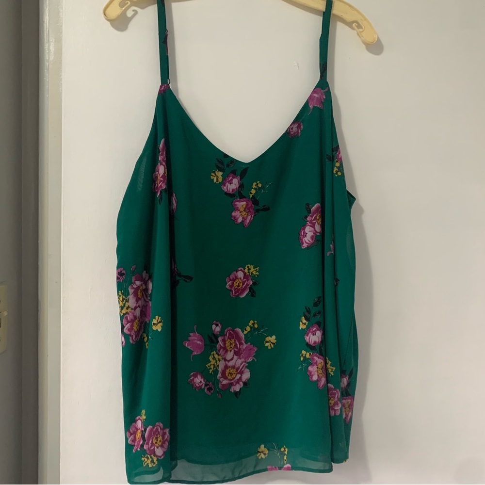 Torrid Green Floral Blouse